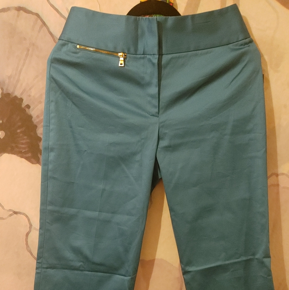 Ann Klein pants gold accent zipper